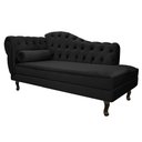 Ver imagem 1 de Divã Recamier Sofá Juliana 1,60M Lado Direito Suede Preto para Recepção Sala de Estar Consultório