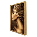 Ver imagem 3 de Quadro Decorativo Mulher Glamurosa em Moldura Caixa Tacolado Moldura Trad 1cm Madeira Escura sem Vid