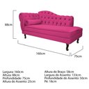 Ver imagem 3 de Divã Recamier Sofá Juliana 1,60M Lado Direito Suede Pink para Recepção Sala de Estar Consultório Esc
