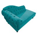 Ver imagem 5 de Divã Recamier Sofá Juliana 1,60M Lado Direito Suede Azul Turquesa Capitonê Sala de Estar Recepção
