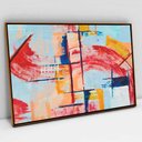 Ver imagem 1 de Quadro Decorativo em Canvas Pincelada Sofisticada TaColado Moldura Flutuante 4,5cm Freijó 120 x 80cm