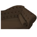Ver imagem 4 de Divã Recamier Sofá 2 Lugares Juliana 1,40M Lado Esquerdo Suede Marrom Capitonê Escritório Sala