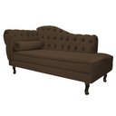 Ver imagem 1 de Divã Recamier Sofá Juliana 1,40M Lado Direito Suede Marrom para Sala de Estar Recepção Quarto