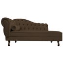 Ver imagem 2 de Divã Recamier Sofá Juliana 1,40M Lado Direito Suede Marrom para Sala de Estar Recepção Quarto