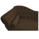Ver imagem 4 de Divã Recamier Sofá Juliana 1,40M Lado Direito Suede Marrom para Sala de Estar Recepção Quarto