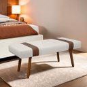 Ver imagem 1 de Puff Recamier Retangular para Sala Quarto Belt 90cm Bouclê - Sofa Store:bouclê Bege Marfim