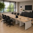 Ver imagem 1 de Plataforma de Trabalho 6,00 m para 10 Pessoas com Caixas de Tomadas e Pés Painel F5 Office