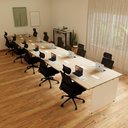 Ver imagem 7 de Plataforma de Trabalho 6,00 m para 10 Pessoas com Caixas de Tomadas e Pés Painel F5 Office