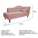 Ver imagem 3 de Divã Recamier Sofá Juliana 1,40M Lado Esquerdo Suede Rose - AM Decor