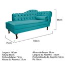 Ver imagem 3 de Divã Recamier Sofá Juliana 1,40M Lado Esquerdo Suede Azul Turquesa - AM Decor