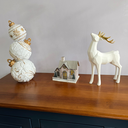 Ver imagem 3 de Rena Decorativa em Pé Resina Branca