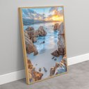 Ver imagem 2 de Quadro Decorativo Mar entre Pedras Vertical Sala Quarto Casa Escritório