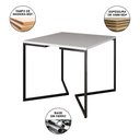 Ver imagem 3 de Mesa Jantar Industrial Quadrada Branca 90cm Base V Ferro Preto com 4 Poltronas Eames Eiffel Brancas