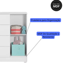 Ver imagem 4 de Cômoda Quarto Infantil Bebê 1 Porta 4 Gavetas Qualidade:branco