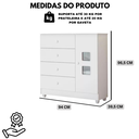 Ver imagem 6 de Cômoda Quarto Infantil Bebê 1 Porta 4 Gavetas Qualidade:branco