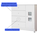 Ver imagem 5 de Cômoda Quarto Infantil Bebê 1 Porta 4 Gavetas Qualidade:branco