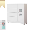 Ver imagem 1 de Cômoda Quarto Infantil Bebê 1 Porta 4 Gavetas Qualidade:branco