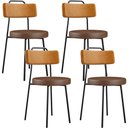 Ver imagem 1 de Kit 04 Cadeiras Decorativas Estofada Para Sala Jantar Barcelona L02 Couríssimo Whisky Marrom - Lyam