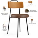 Ver imagem 4 de Kit 04 Cadeiras Decorativas Estofada Para Sala Jantar Barcelona L02 Couríssimo Whisky Marrom - Lyam