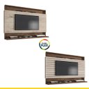 Ver imagem 2 de Painel Ripado para Tv até 50 Pol 136 X 91 Cm Mdp Carvalho