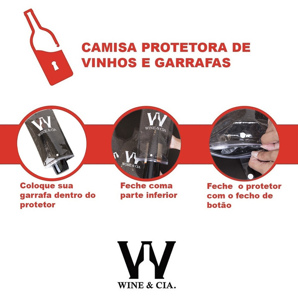 Kit 10 Protetores Garrafas Vinho Champanhe Fume Dupla Camada - 8