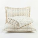 Ver imagem 1 de Kit Cobre Leito Bordare Casal 300 Fios Colcha Luxo Toque de Algodão Bege - 100% Poliéster