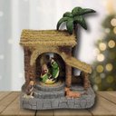 Ver imagem 5 de Presepio Natal Sagrada Familia Iluminado Decoraçao Som Natalina Acende Gira Manjedoura Casa Loja Mes