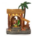 Ver imagem 1 de Presepio Natal Sagrada Familia Iluminado Decoraçao Som Natalina Acende Gira Manjedoura Casa Loja Mes