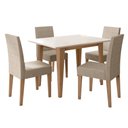 Ver imagem 1 de Conjunto Sala de Jantar Retangular Mesa Kate 120cm e 04 Cadeiras Josi Poliman Móveis