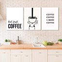Ver imagem 2 de Kit 3 Quadros Minimalistas Café - Coffee 24x18cm:moldura Preta