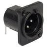 Plug Canno Painel Macho Plastico Preto - 1