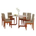 Ver imagem 2 de Conjunto Sala de Jantar Califórnia 6 Lugares Retangular Madeira Maciça Dakota Marrom/Caramelo/Castor/Off White