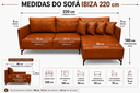 Ver imagem 4 de Sofá Ibiza Caramelo 2.20m Chaise Lado Direito ou Esquerdo – Design Moderno e Conforto Premium