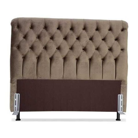 Cabeceira de Cama Box Queen 158 Cm Padua Casavezi Suede Veludo Marrom