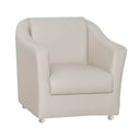 Ver imagem 2 de Kit 2 Poltronas Decorativa Biane Couro Bege Pés Cromado Mz Decor