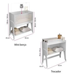 Mini Berço Multifuncional 5 em 1 Amore com Colchão - Branco - 5