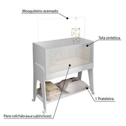 Mini Berço Multifuncional 5 em 1 Amore com Colchão - Branco - 3