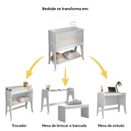 Mini Berço Multifuncional 5 em 1 Amore com Colchão - Branco - 4