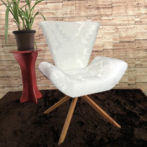 Poltrona Elegance Base Giratória em Jacquard