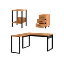 Ver imagem 3 de Kit Mesa Escritório Gaveteiro e Mesa Lateral 100% MDF Pradel