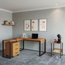 Ver imagem 1 de Kit Mesa Escritório Gaveteiro e Mesa Lateral 100% MDF Pradel