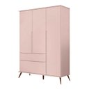 Ver imagem 1 de Guarda Roupa Infantil Melinda Retrô 3 Portas 2 Gavetas Rosê_phoenix Baby