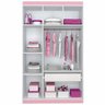 Guarda-Roupa Infantil Barbie Disney Happy 3 Portas Pura Magia Cor Branco Rosa - 2