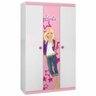 Guarda-Roupa Infantil Barbie Disney Happy 3 Portas Pura Magia Cor Branco Rosa - 1