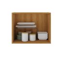 Ver imagem 4 de Armário Aéreo 2 Portas Cozinha 70cm Marrom/Lamina Mel/Branco