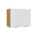Ver imagem 2 de Armário Aéreo 2 Portas Cozinha 70cm Marrom/Lamina Mel/Branco