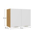 Ver imagem 3 de Armário Aéreo 2 Portas Cozinha 70cm Marrom/Lamina Mel/Branco