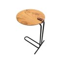 Ver imagem 2 de Mesa de Apoio Lateral 70 x 40 cm Pilar Cinamomo e Preto