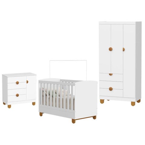 Quarto de Bebê Apolo Branco Fosco - Reller