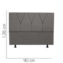 Ver imagem 3 de Cabeceira Estofada Cama Box Solteiro Jade 90cm Courino:cinza Escuro